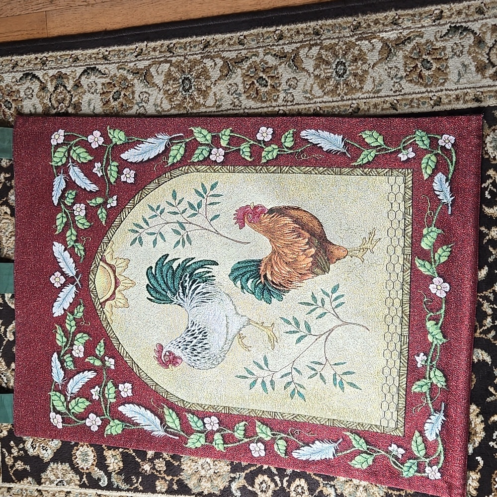Rustic Rooster Tapestry Wall Hanging